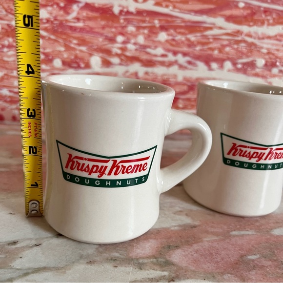 Pair of Krispy Kreme Doughnuts Mugs Heavy Restaurant Ware Cups Retro Vintage - Picture 6 of 7